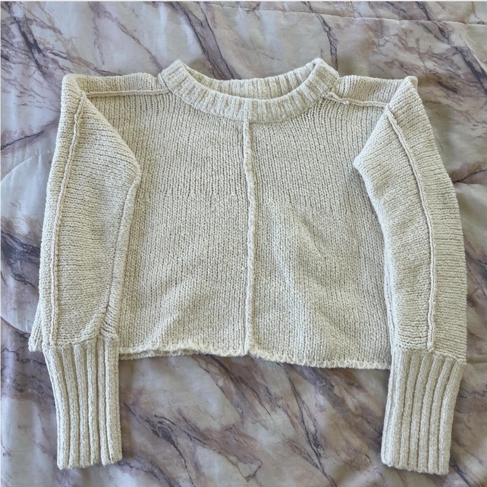Silence + Noise Cream Knit Sweater